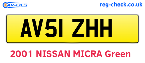 AV51ZHH are the vehicle registration plates.