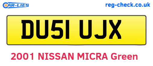 DU51UJX are the vehicle registration plates.