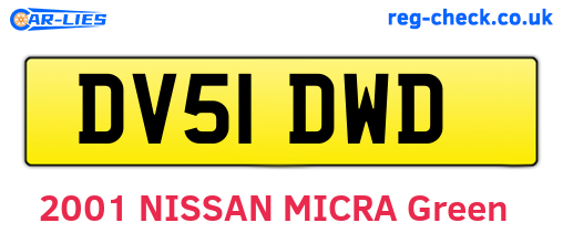 DV51DWD are the vehicle registration plates.