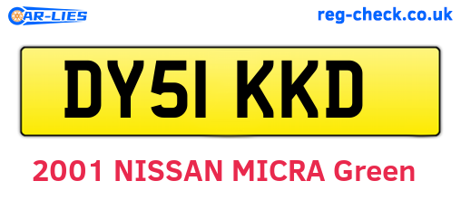 DY51KKD are the vehicle registration plates.