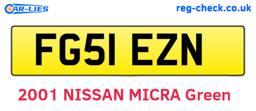 FG51EZN are the vehicle registration plates.