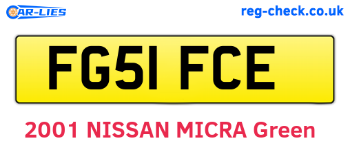 FG51FCE are the vehicle registration plates.