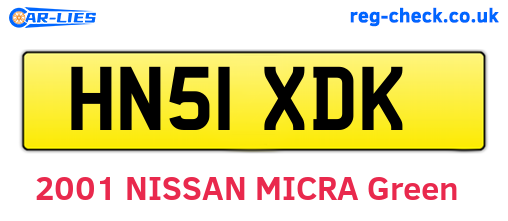 HN51XDK are the vehicle registration plates.