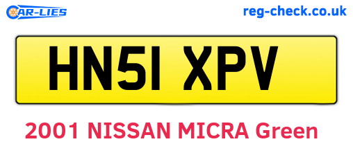 HN51XPV are the vehicle registration plates.