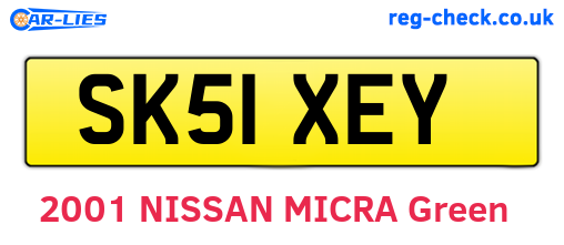 SK51XEY are the vehicle registration plates.