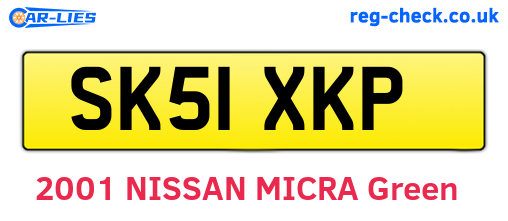 SK51XKP are the vehicle registration plates.