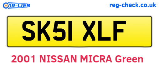 SK51XLF are the vehicle registration plates.