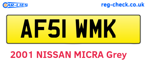 AF51WMK are the vehicle registration plates.