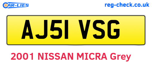 AJ51VSG are the vehicle registration plates.