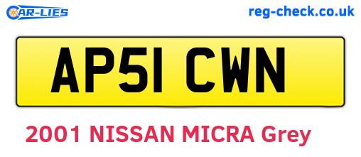AP51CWN are the vehicle registration plates.