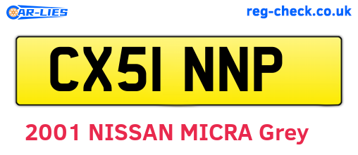 CX51NNP are the vehicle registration plates.