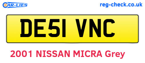 DE51VNC are the vehicle registration plates.