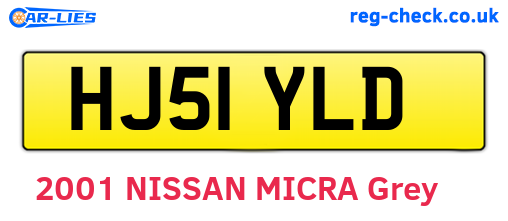 HJ51YLD are the vehicle registration plates.