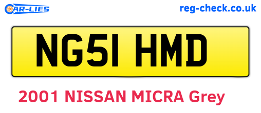 NG51HMD are the vehicle registration plates.