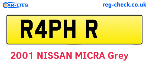 R4PHR are the vehicle registration plates.