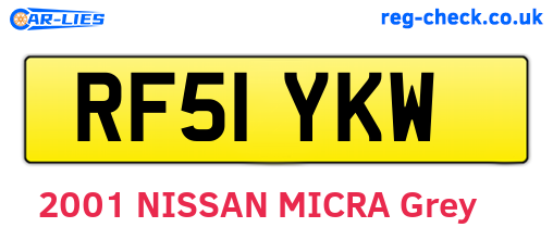RF51YKW are the vehicle registration plates.