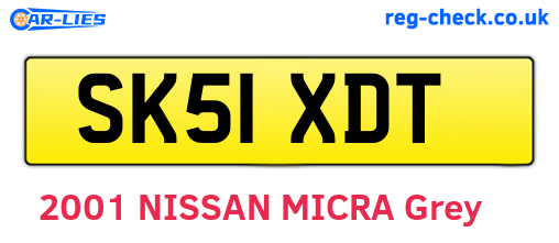 SK51XDT are the vehicle registration plates.