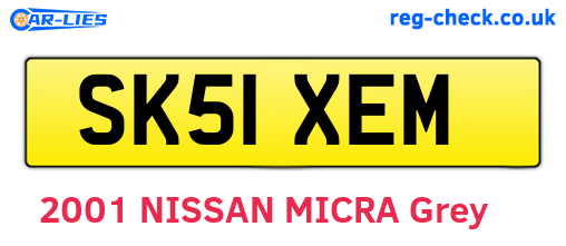 SK51XEM are the vehicle registration plates.