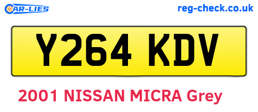 Y264KDV are the vehicle registration plates.