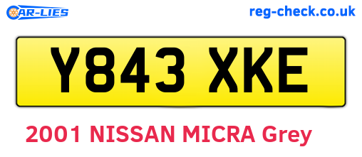 Y843XKE are the vehicle registration plates.