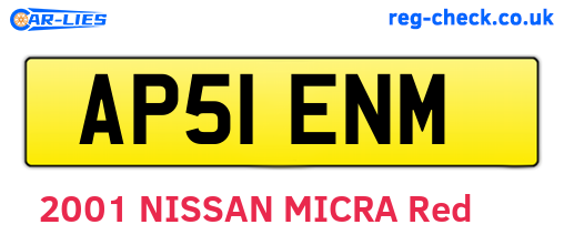AP51ENM are the vehicle registration plates.