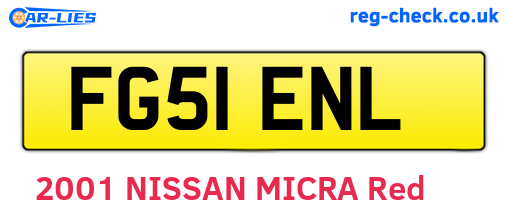 FG51ENL are the vehicle registration plates.