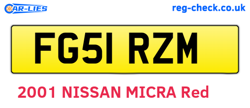 FG51RZM are the vehicle registration plates.