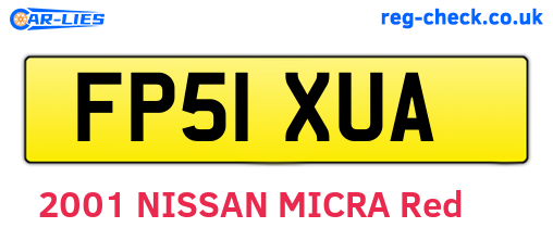 FP51XUA are the vehicle registration plates.