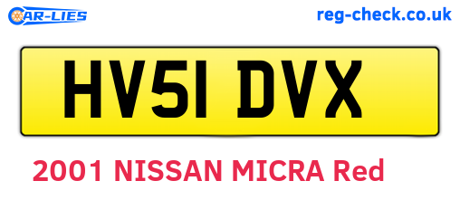 HV51DVX are the vehicle registration plates.