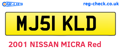 MJ51KLD are the vehicle registration plates.