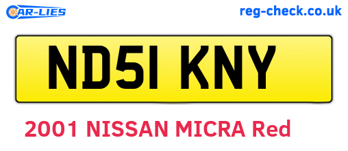 ND51KNY are the vehicle registration plates.