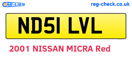 ND51LVL are the vehicle registration plates.