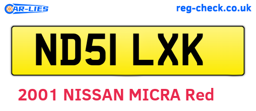 ND51LXK are the vehicle registration plates.