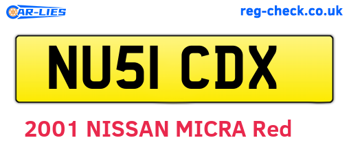 NU51CDX are the vehicle registration plates.