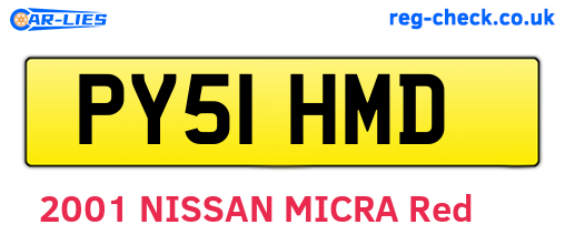 PY51HMD are the vehicle registration plates.