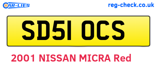 SD51OCS are the vehicle registration plates.