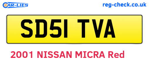SD51TVA are the vehicle registration plates.