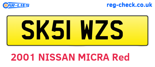 SK51WZS are the vehicle registration plates.