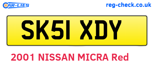 SK51XDY are the vehicle registration plates.
