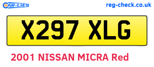 X297XLG are the vehicle registration plates.