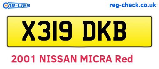 X319DKB are the vehicle registration plates.