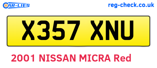 X357XNU are the vehicle registration plates.