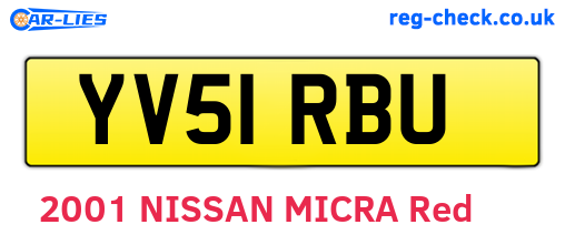 YV51RBU are the vehicle registration plates.