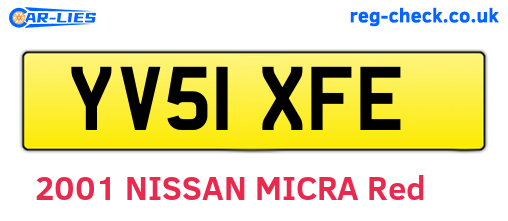 YV51XFE are the vehicle registration plates.