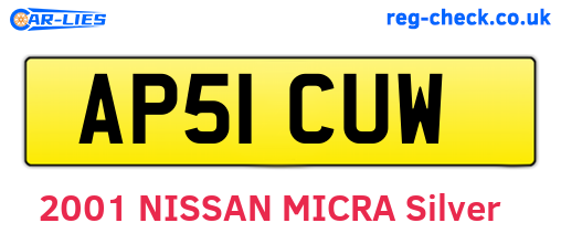 AP51CUW are the vehicle registration plates.