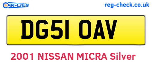 DG51OAV are the vehicle registration plates.