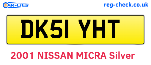 DK51YHT are the vehicle registration plates.