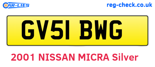 GV51BWG are the vehicle registration plates.