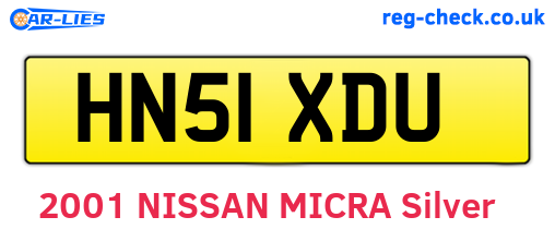 HN51XDU are the vehicle registration plates.