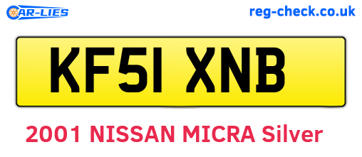 KF51XNB are the vehicle registration plates.